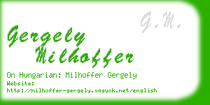 gergely milhoffer business card